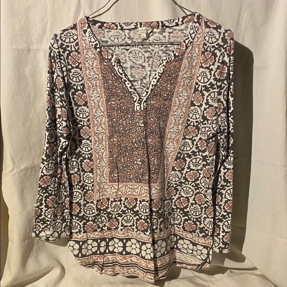 Bohemian Print V-Neck Top